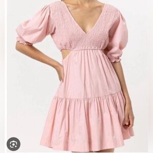 Lusana Brooke Coquette Dress XS Pink NWT